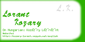 lorant kozary business card